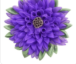 Purple Deco-Mesh Dahlia