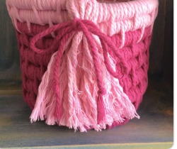 Knitted Tassel Basket